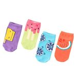 THELA GAADI Pure Cotton Printed Funky Socks for Men & Women (Pack of 4) | Unisex, Low Cut Ankle Length | Summer Prints Socks | Odour Free, Breathable, Adaptive Fit