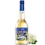 Gourmanity Elderflower Syrup Made with 60% Real Fruit, 3 Ingredient Elderflower Cordial, Floral & Fresh Elderberry Flower Syrup (500ml/16.9 fl oz Glass Bottle)