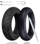 OUXI 2Pack Electric Scooter Tyre 10 x 2.125,10 inch Inner Tube Electric Scooter Outer Tire&Inner Tubes Double Thicken Inflatable Front/Rear Replacement Rubber Tires with 0° Valve Angle and Crowbars