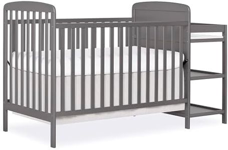 Dream On Me Anna 3-in-1 Full-Size Crib and Changing Table Combo in Steel Grey, Greenguard Gold Certified, Non-Toxic Finishes, Includes 1" Changing Pad, Wooden Nursery Furniture