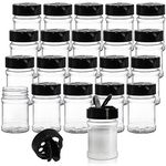 Yesland 20 Pcs Plastic Spice Jars/Bottles, 5 Oz PET Spice Containers BPA Free with Black Cap, Perfect for Storing Spice, Herbs and Powders