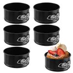 SINJEUN 6 Pack 4 Inch Black Round Cake Tins, Mini Springform Cake Tin with Removable Bottom, Cheesecake Non-Stick Baking Tins Round Cake Pan for Restaurants, Kitchen