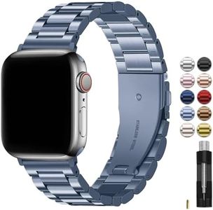 Fullmosa Compatible Apple Watch Bands 41mm 40mm 38mm 49mm 46mm 45mm 44mm 42mm, Metal iWatch Band with Case for Apple Watch Ultra Series 10 9 8 7 6 5 4 3 2 1 SE, 38mm 40mm 41mm Blue Grey