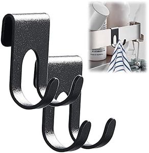 Razor Holder Shaver Hook Hanger Stand Self Adhesive Shower Caddy Hooks 2 Pack Stainless Steel Heavy Duty Utility Storage Hook Plug Hook for Razor Bathroom Kitchen Organizer for Towel Loofah (Black)