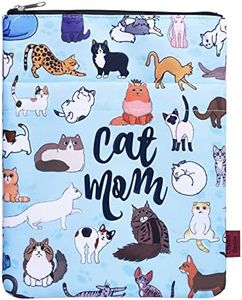 Cat Mom Book Sleeve, Book Covers for Paperbacks, Book Sleeves with Zipper, 11 X 8.5 Inch, Cat Mom Gifts for Women