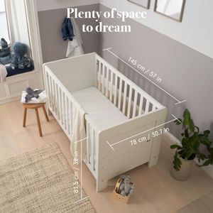 Tutti Bambini Alba 3-in-1 Cot Bed – White Convertible Baby Crib