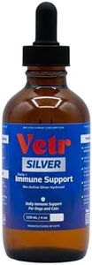 Vetr Silver Immune Support for Dogs and Cats, 4oz/120mL Liquid in Amber Bottle with Oral Dropper, Professional Grade Colloidal Silver Supplement for Daily Wellness and Seasonal Defense
