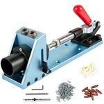 VEVOR Pocket Hole Jig Kit, M4 Adjustable & Easy to Use Joinery Woodworking System, Aluminum Punch Locator, Wood Guides Joint Angle Tool w/Drill Bit Hex Key Screws for DIY Carpentry Projects