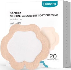 Dimora 20 Count Sacral Silicone Absorbent Dressing 7" x 7" - Sacrum Bandage with Border for Pressure Ulcers Post Surgical Wounds, Soft Adhesive Wound Pad for Moderate to Heavy Exudate