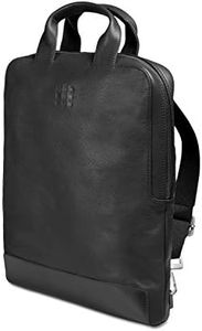 Moleskine Backpack, 15 inch PC Storage, Business Backpack, Classic Leather, Device Bag, Vertical Type, Men's, Black, One Size, Black, Free Size