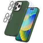 Trianium [6 in 1] Designed for iPhone 14 Pro Max Case Silicone (Clover), with 3 Pack Screen Protector + 2 Pack Camera Lens Protector, Bundle Protection Kit HD Tempered Glass Cover 6.7 Inch 2022