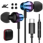 USB C Headphone Type C Earphones for iPhone 16 Pro Max 15 Plus for Samsung A53 A54 A35 S24 Ultra S23 FE S22 S21 for Xiaomi 14 Wired Earbuds with Mic Noise Canceling In-Ear for Google Pixel 7 6a 7a 8 9