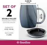 Insulated Stainless Steel Coffee Mug with Lid and Handle (2 Pk) 14 oz.- BPA-Free Spillproof Lid, Double Wall Camping Travel Coffee Mugs Tough & Shatterproof, Keeps Coffee/Tea Hot And Beer Cold Longer