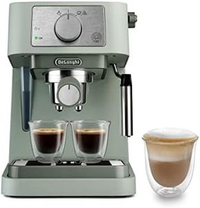 De'Longhi Manual Coffee Machine Stilosa EC260.GR, 15 Bar Pressure, Cappuccino System, Automatic Switch-Off, Compatible with ESE pods, 2 Level Tray, Capacity 1L, Green