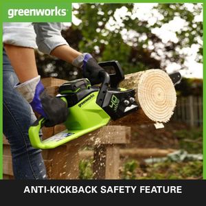 Greenworks Cordless Chainsaw, 14" Brushless, Auto-Oiler – No Battery