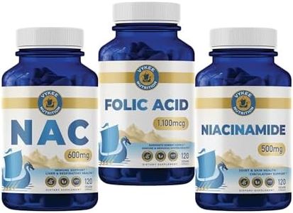 Vykee Nutrition Antioxidant & Immune Defense Bundle – NAC, Folic Acid & Niacinamide | Supports Cellular Health, Detoxification & Immune Function | Vegan, Non-GMO | 3-Pack