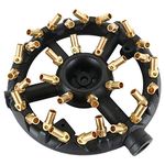 Homend Propane Gas Jet Burner for Chinese Wok Range, Grilling, Stir Fry - Cast Iron Body Round Nozzle Jet Burner with 32 Brass Tips - Up 160,000 BTU (Propane Gas, 32 Tips, 0.5mm Hole)