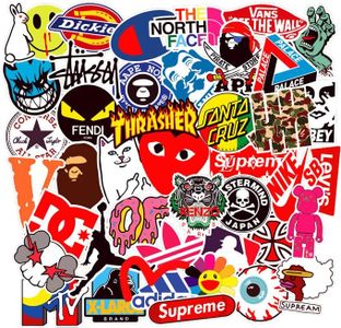 100pcs Cool Brand Skateboard Teens Skate Stickers for Laptop Water Bottles Car Luggage Bicycle Helmet Motorcycle Bumper (100pcs Skate Logo)