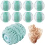 Pet Hair Remover Balls for Laundry — 8 Lint Catcher Laundry Ball with 1 PCS Reusable Silicone Pet Hair Remover for Clothes Bedding