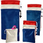 9 Pcs Adult Game Toy Storage Bags Drawstring Gift Bags Pouches for Toys Lightweight Toy Organizer Stuff Sack Multi Purpose Foldable Ditty Bag Travel Pouch for Women, 3 Sizes (Navy Blue, Red, White)