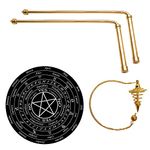 Vastu Vardan Brass Dowsing Rods Pair |Diameter-8MM | Set of Board and Pendulum| Aura Energy Checker | Feng Shui | Reiki | Dowser | Diving Rod | Dowsing L Rods Pair | Pendulum Assorted