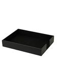 AZYEEA - Paper Tray Stackable Letter Trays Jewelry Display Tray for Home, Room Desk, Organiser Accessories Rectangular Leather A4 Office Paper Tray (Black)