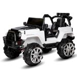 Kawaii Kids Battery Operated 4x4 Big Size Jeep 12V Battery for Kids with 4 Motor Music and Working Lights Suitable for 1 to 8 Year Children (White)