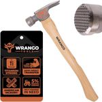 Wrango Tools Titanium Framing Hammer – 14oz Head, 17in Wood Handle, Milled Face, 38mm Diameter Pole