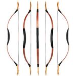 wolfman Traditional Bow Set Recurve Bow Set Longbow Sport Bow Archery Set Hunting Bow Set Handmade Wooden Bow Asian Mongolian Bow Horsebow for Adults Teenager Beginner Left and Right Hand(X, 12Lbs)