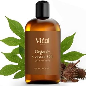 Vital Strands Castor Oil Organic & Cold Pressed – Nourishing Treatment for Hair & Skin – Eyelash & Brow Serum – Aceite de Ricino - Hexane Free, Vegan, 8oz