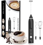 Milk Frothers, Mothers Day Gifts, USB Rechargeable Electric Foam Maker W/ 3 Stainless Steel Whisk, Mousseur a Lait Electrique, Handheld 3 Speeds Egg Beater Drink Mixer Mini Blender for Cappuccinos, Latte, Hot Chocolate