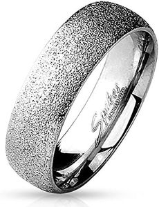 Paula & Fritz Scintillante Anello da Donna 6 mm di Larghezza, Anello di Fidanzamento, Anello dell'amicizia, in Acciaio Inox Chirurgico 316L, Argento, Oro, Nero, Arcobaleno, 57 (18.1), R-M4740_80