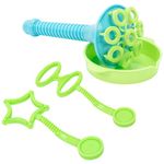 Bubbles for Kids Toddlers,Trumpet Bubble Wand Kids,Cute Bubble Blower with Tray,Mini Bubble Maker Outside Summer (Blue+Green)