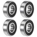 sourcing map 6204-2RS Deep Groove Ball Bearings 20mm x 47mm x 14mm Double Sealed Chrome Steel Z2 4pcs