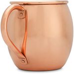 Copper Mules Moscow Mule Mug Handcrafted of 100% Pure Thick Copper - Timeless Barrel Smooth Finish - RAW Copper Interior - Authentic and Strong Riveted Handle - Holds 16oz