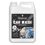 Shatras Car Wash Shampoo – High Foam Car Cleaning Liquid | pH Neutral Formula | Scratch-Free Wash | Deep Cleaning & Extra Shine | Suitable for All Vehicles - 5L (BLACK)