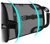 Lumbar Support Pillow for Office Chair and Car Back Support - Double Adjustable Straps and Breathable Mesh for All-Day Comfort, Lower Back and Sciatica Pain Relief