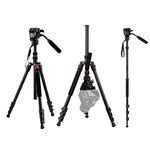 Andoer Professional Tripod Stand for Camera Aluminium Portable Monopod 200 cm / 78.7 Inches Adjustable Payload in 4 Sections of 8 kg with Carrying Pouch