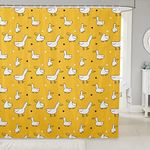 Erosebridal Cartoon Duck Shower Curtain for Kids Boys Girls,White Goose Bathroom Curtain 72x72 inch,Lovely Stars Bath Curtain,Farmhouse Rustic Animal Waterproof Shower Curtain Washable