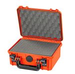 Waterproof Small Protective Hard Camera Case with Foam - IP67 Rated Dustproof Outdoor Protection for GoPro HERO2 HERO3, DSLR, SLR, Lenses and Accessories (Orange)