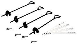 Anchor Kit | Compatible with Most Wooden Products | Includes 4 Anchors, Mounting Brackets, Hardware & Instructions | Heavy Duty Steel | DIY Backyard Swingset Stakes | Easy to Install Playset Hardware