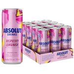 Absolut Raspberry Lemonade Sparkling Pre-Mixed Drink, 25cl, Case of 12