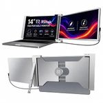 Riitek 14” Full HD IPS 1080P Portable Monitor Screen Extender with USB A, Type-C, HDMI Cable, Carry Bag for 14”-17” Laptop, Mac, Switch, Xbox One, PS5 (Screen Size - 14 Inch, Grey)