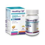 Healthyr-U Advanced Omega 3 Fish Oil (60 Capsules), 84% Purity | 658 mg Omega-3 with 300 mg EPA & 250 mg DHA | Small Enteric Coated High Purity Fish Oil | Heavy Metal Tested