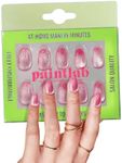 PaintLab Press-On Nails Manicure Kit, Pink Boom Cat Eye, 30-Piece Set, Long-Lasting Fake Nails with Glue, File, Prep Pad & Cuticle Stick