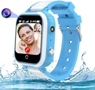 Montre Connectée Enfant GPS/4G/Carte SIM/Appel Vidéo, 4G Montre GPS Enfant avec Appel Téléphone SOS Chat Familial Mode Classe Étanche Jeux Réveil, Montre Intelligente Enfants Fille Garçon Cadeau
