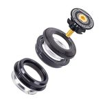 Mountain Bike 4444S Headset 44mm 1-1/8" Bike Headset Spacer,Bicycle Headset Kit, Bearing Semi Integrated Straight Tube Fork Internal - Aluminium Alloy(Black)