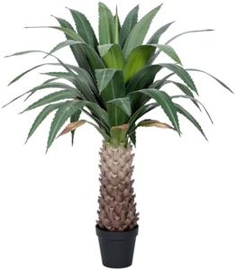 Keeplush 57" Artificial Spiked Agave Plant,UV Weather Resistant for Outdoor | With 29 Green Striped Leave & Unique Texture,Faux Plant For Home Outdoor Patio Yard Garden Front Porch Aesthetic Decor