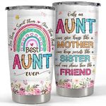 SANDJEST Aunt Tumbler 20oz Best Aunt Ever Cup Gift Stainless Steel Insulated Tumblers Coffee Travel Mug Auntie Cup Aunts Gift for Birthday Christmas