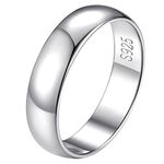 FindChic Wedding Ring Sets for Her Everyday Band Pinky Rings for Women 5mm 925 Sterling Silver Promise Ring Size 6